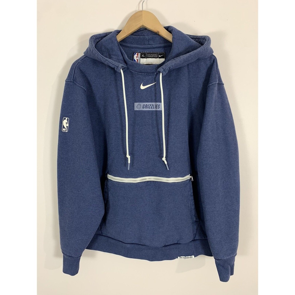 Nike Memphis Grizzlies Team Issued Fleece Travel Hoodie Blue Mens XL DN7890-437